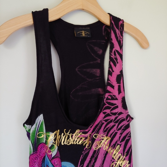 Christian Audigier Los Angeles Knit Tank Top Long Size Large - Picture 5 of 16